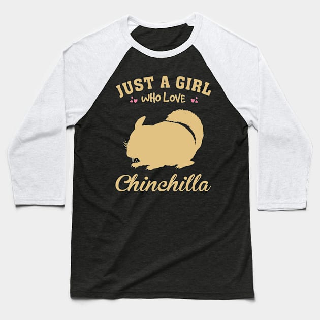 Petite Princes and Princesses Just A Girl Who Loves Chinchilla Chic Baseball T-Shirt by Beetle Golf